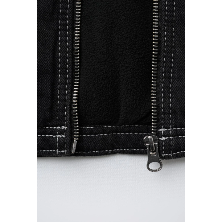 ДЖИНСОВАЯ КУРТКА С ФЛИСОВОЙ ПОДКЛАДКОЙ