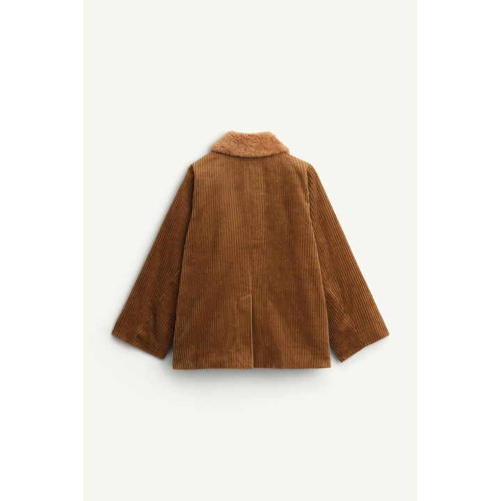 Пальто из вельвета с отложным воротником питер пэн из искусственного меха лимитированной коллекции