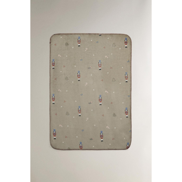 Детский плед с рождественским ореховым щелкунчиком из флиса