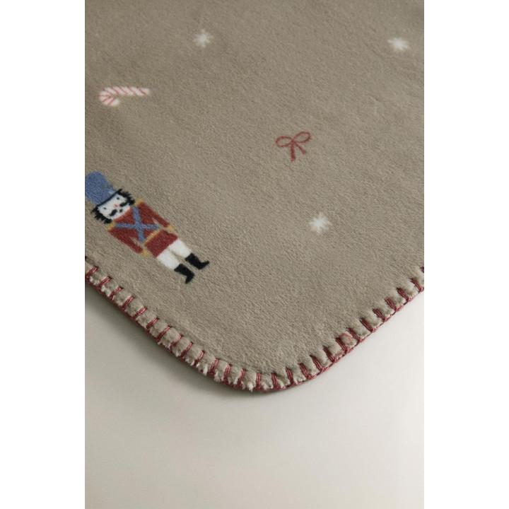 Детский плед с рождественским ореховым щелкунчиком из флиса