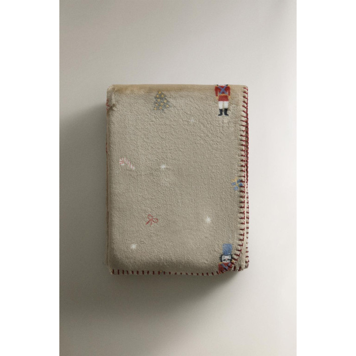 Детский плед с рождественским ореховым щелкунчиком из флиса