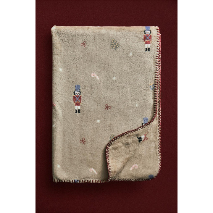 Детский плед с рождественским ореховым щелкунчиком из флиса