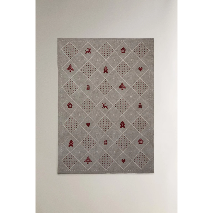 Детский плед из шениля на рождество