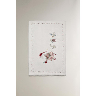 Детский плед с изображением деда мороза из флиса