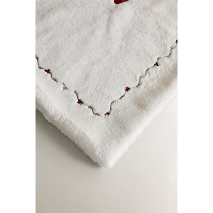 Детский плед с изображением деда мороза из флиса