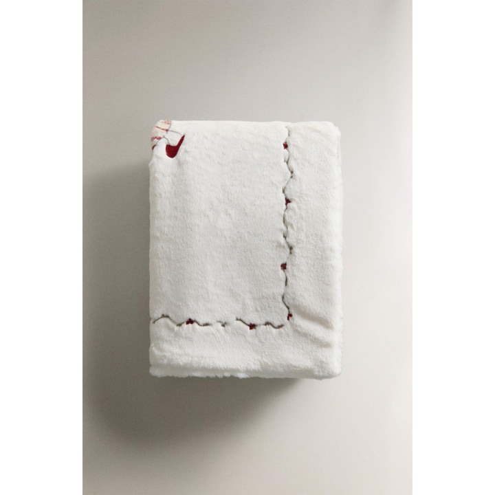 Детский плед с изображением деда мороза из флиса