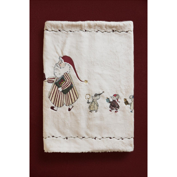 Детский плед с изображением деда мороза из флиса