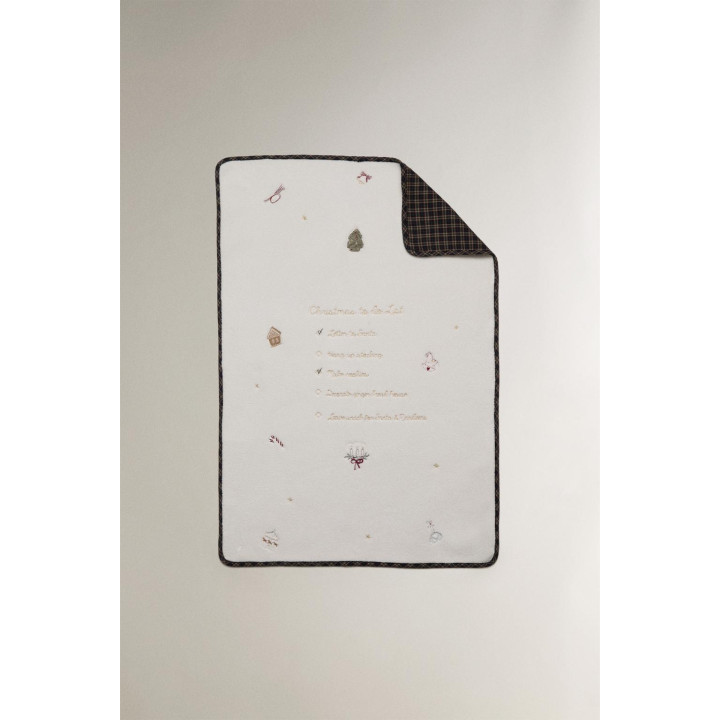 Детский плед из флиса c рождественским списком