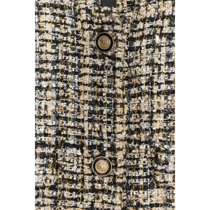 ЖИЛЕТ ИЗ РЕЛЬЕФНОЙ ТКАНИ С ПУГОВИЦАМИ — ZW COLLECTION