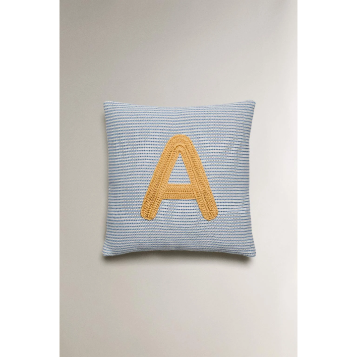 CHILDREN'S EMBROIDERED LETTER A CUSHION