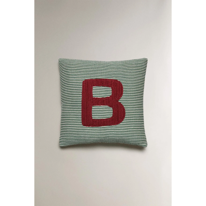 CHILDREN'S EMBROIDERED LETTER B CUSHION