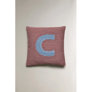 CHILDREN'S EMBROIDERED LETTER C CUSHION
