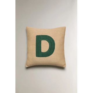 CHILDREN'S EMBROIDERED LETTER D CUSHION
