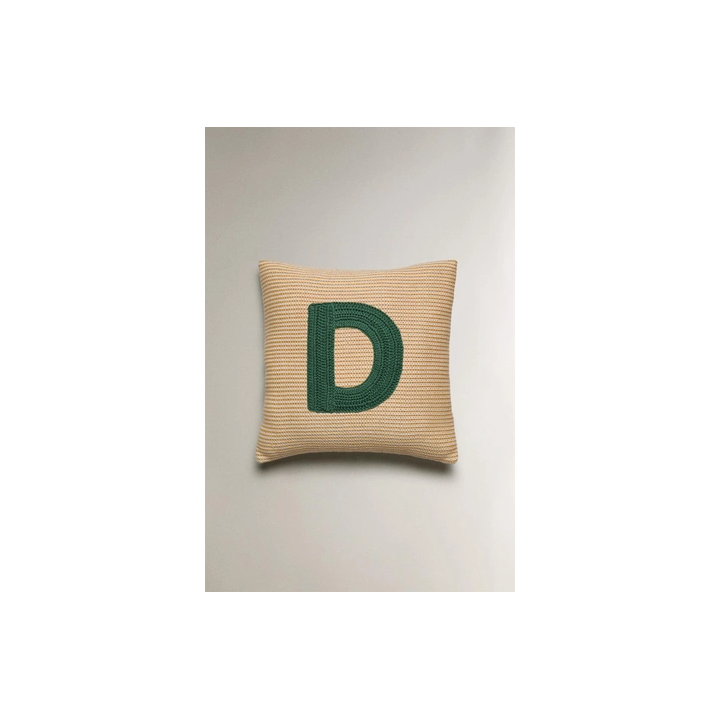 CHILDREN'S EMBROIDERED LETTER D CUSHION