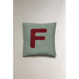 CHILDREN'S EMBROIDERED LETTER F CUSHION