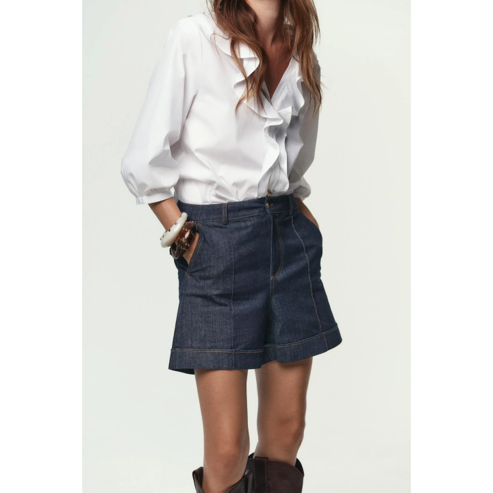 ДЖИНСОВЫЕ БЕРМУДЫ Z1975 С ВЫСОКОЙ ПОСАДКОЙ