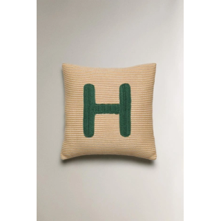 CHILDREN'S EMBROIDERED LETTER H CUSHION