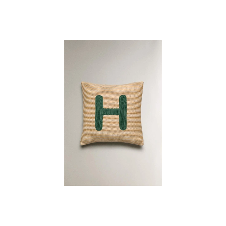CHILDREN'S EMBROIDERED LETTER H CUSHION