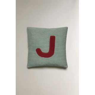 CHILDREN'S EMBROIDERED LETTER J CUSHION