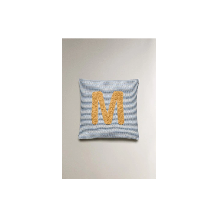 CHILDREN'S EMBROIDERED LETTER M CUSHION