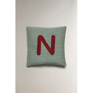 CHILDREN'S EMBROIDERED LETTER N CUSHION