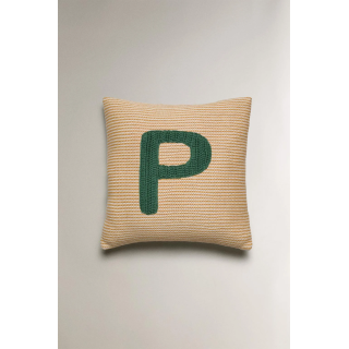 CHILDREN'S EMBROIDERED LETTER P CUSHION