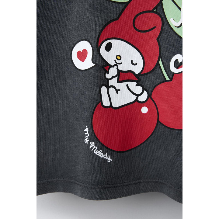 ФУТБОЛКА С ЭФФЕКТОМ ПОТЕРТОСТИ И ПРИНТОМ MY MELODY © SANRIO