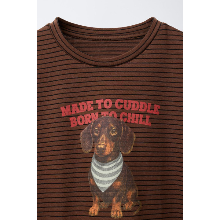 ФУТБОЛКА В ПОЛОСКУ С СОБАКОЙ