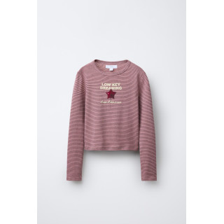 ЛОНГСЛИВ В ПОЛОСКУ С ПРИНТОМ