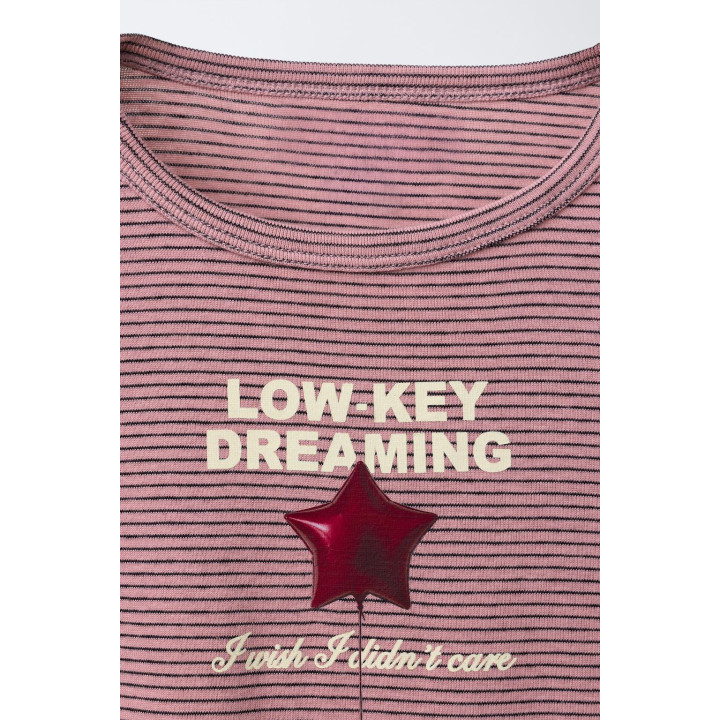 ЛОНГСЛИВ В ПОЛОСКУ С ПРИНТОМ