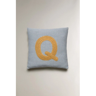 CHILDREN'S EMBROIDERED LETTER Q CUSHION