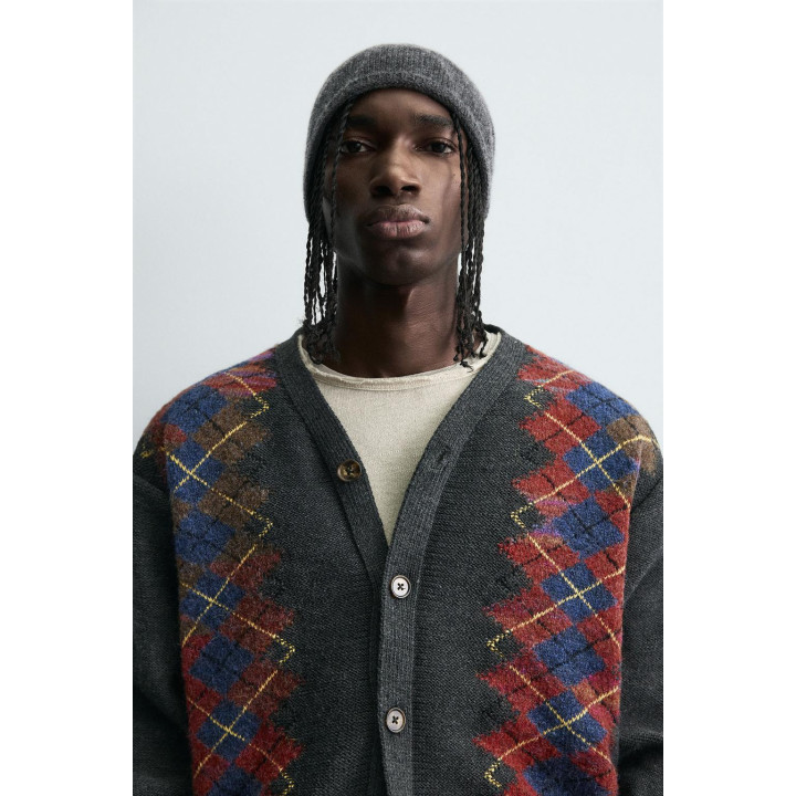 Кардиган с аргайловым узором