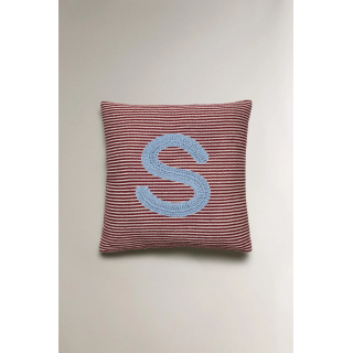 CHILDREN'S EMBROIDERED LETTER S CUSHION