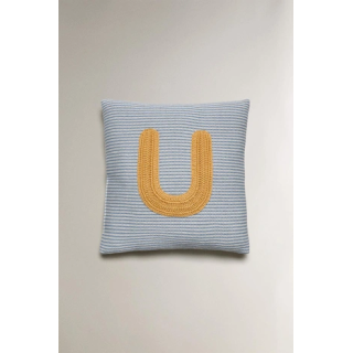 CHILDREN'S EMBROIDERED LETTER U CUSHION