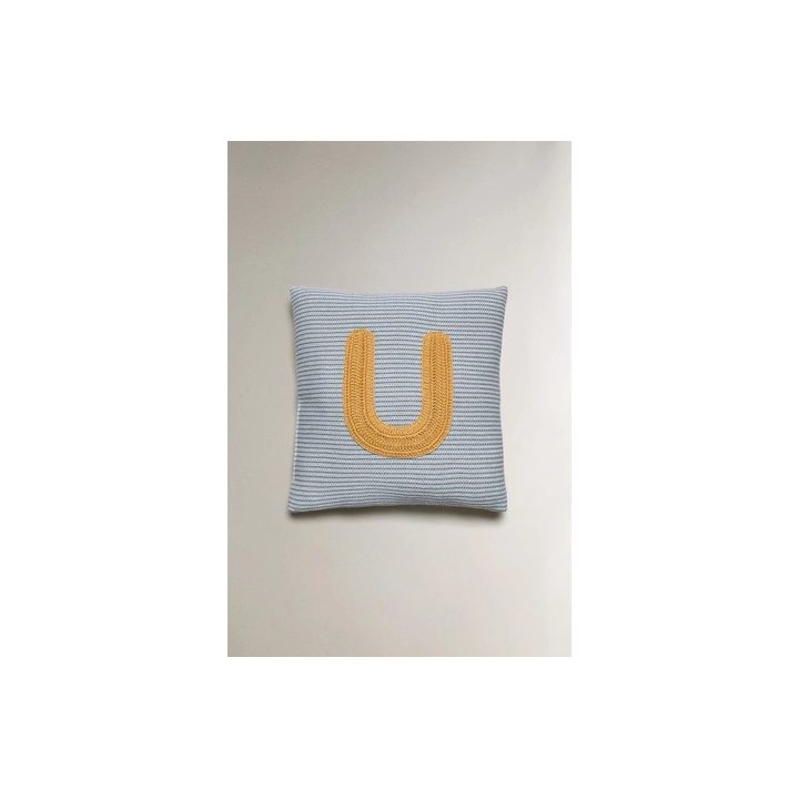 CHILDREN'S EMBROIDERED LETTER U CUSHION