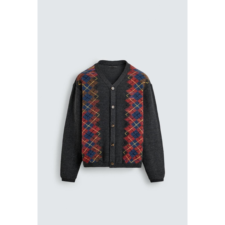 Кардиган с аргайловым узором