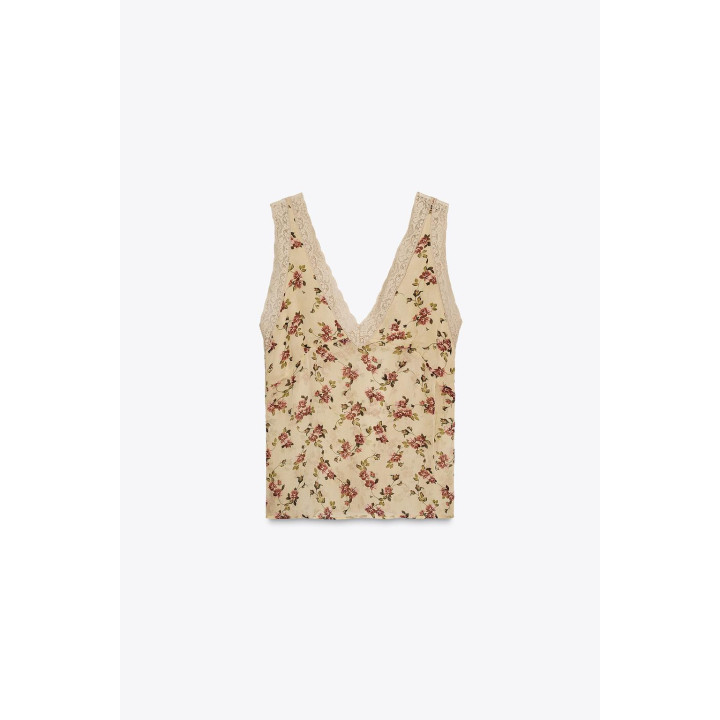 ТОП С КРУЖЕВОМ И ЦВЕТОЧНЫМ УЗОРОМ