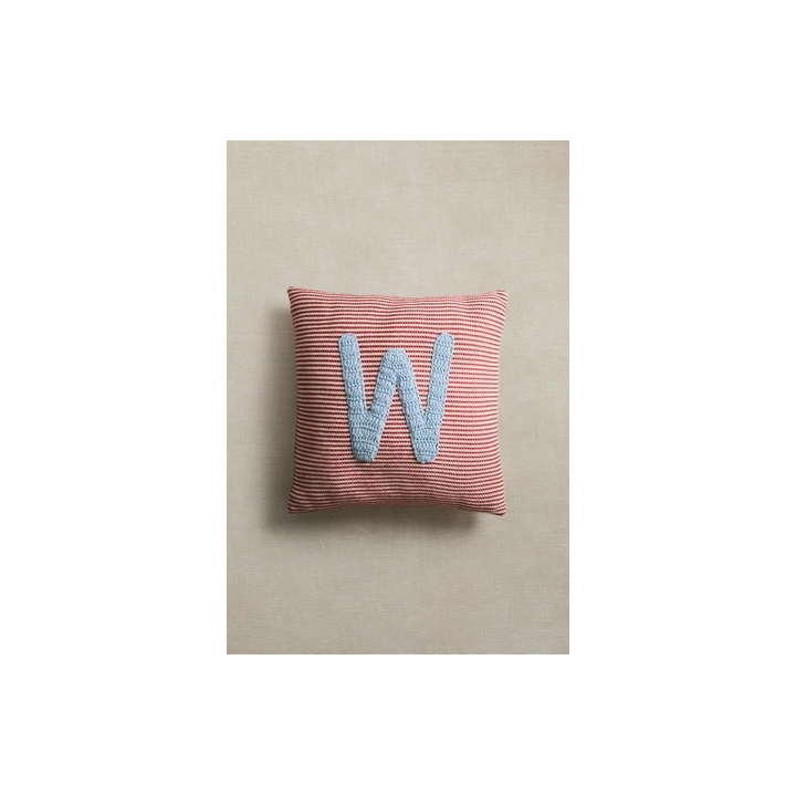 CHILDREN'S EMBROIDERED LETTER W CUSHION