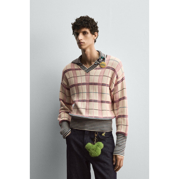 ЖАККАРДОВОЕ ТРИКОТАЖНОЕ ПОЛО В КЛЕТКУ HARRY LAMBERT FOR ZARA X DISNEY