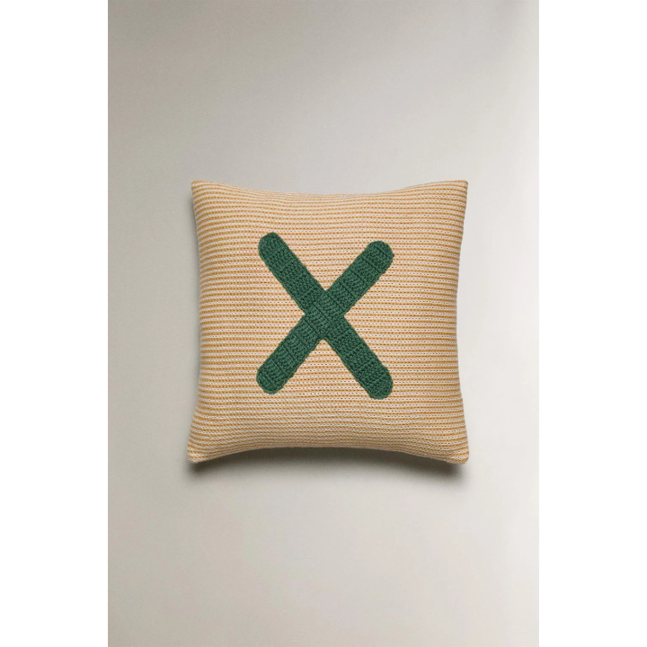 CHILDREN'S EMBROIDERED LETTER X CUSHION