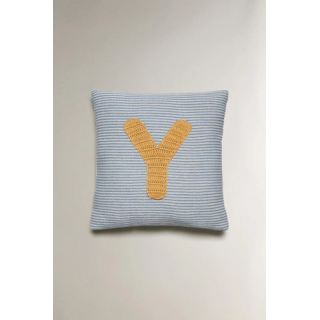 CHILDREN'S EMBROIDERED LETTER Y CUSHION