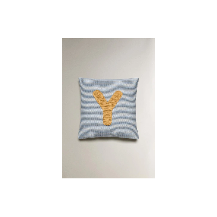 CHILDREN'S EMBROIDERED LETTER Y CUSHION