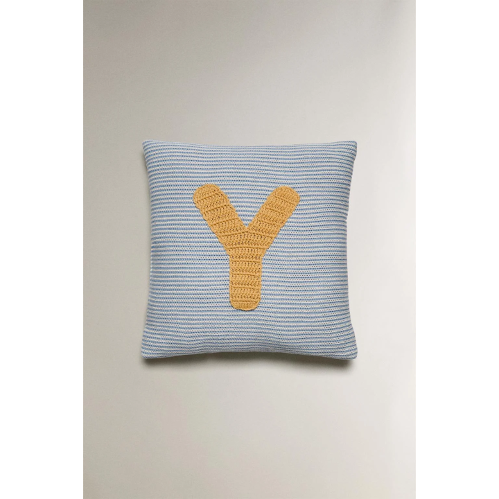 CHILDREN'S EMBROIDERED LETTER Y CUSHION