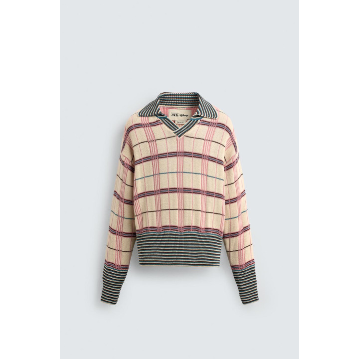 ЖАККАРДОВОЕ ТРИКОТАЖНОЕ ПОЛО В КЛЕТКУ HARRY LAMBERT FOR ZARA X DISNEY