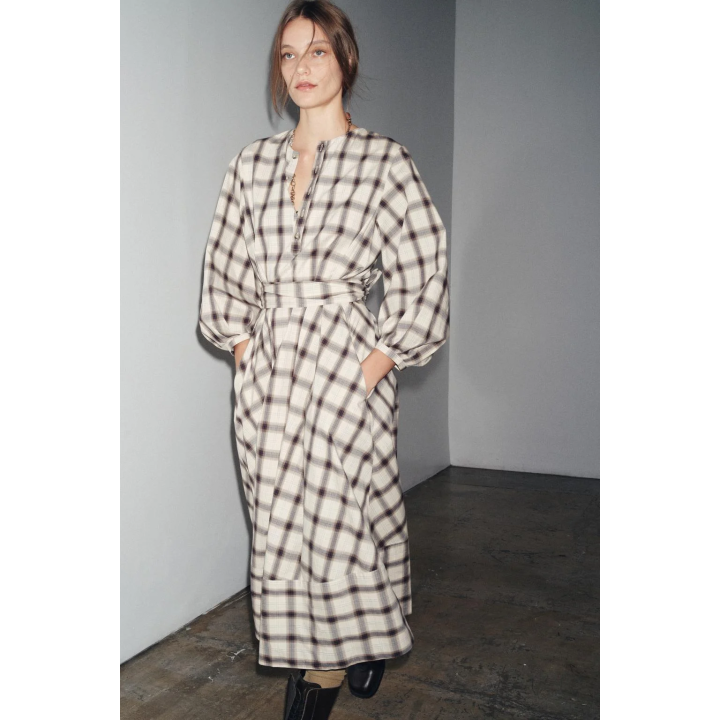 ПЛАТЬЕ-РУБАШКА В КЛЕТКУ — ZW COLLECTION