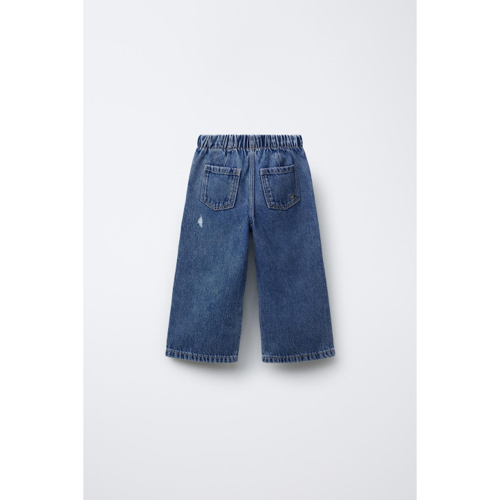 ДЖИНСЫ WIDE LEG FLUIDO С ДЫРКАМИ