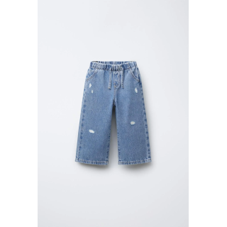 ДЖИНСЫ WIDE LEG FLUIDO С ДЫРКАМИ