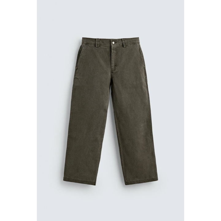 БРЮКИ WIDE FIT С ЭФФЕКТОМ ПОТЕРТОСТИ
