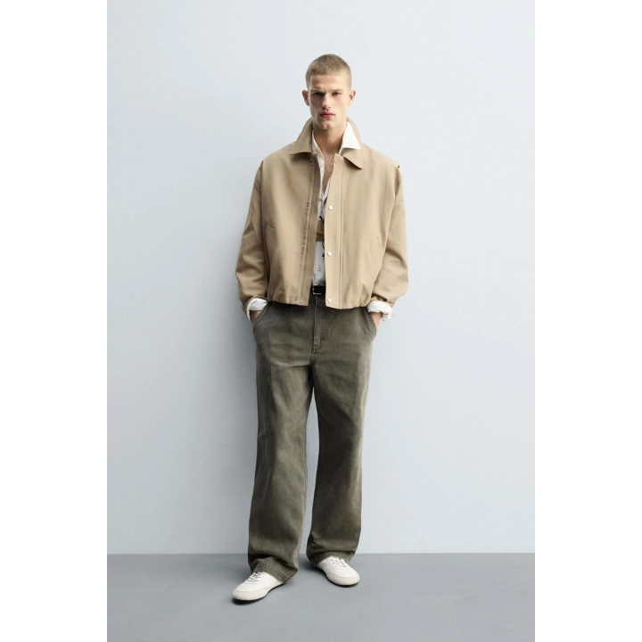 БРЮКИ WIDE FIT С ЭФФЕКТОМ ПОТЕРТОСТИ