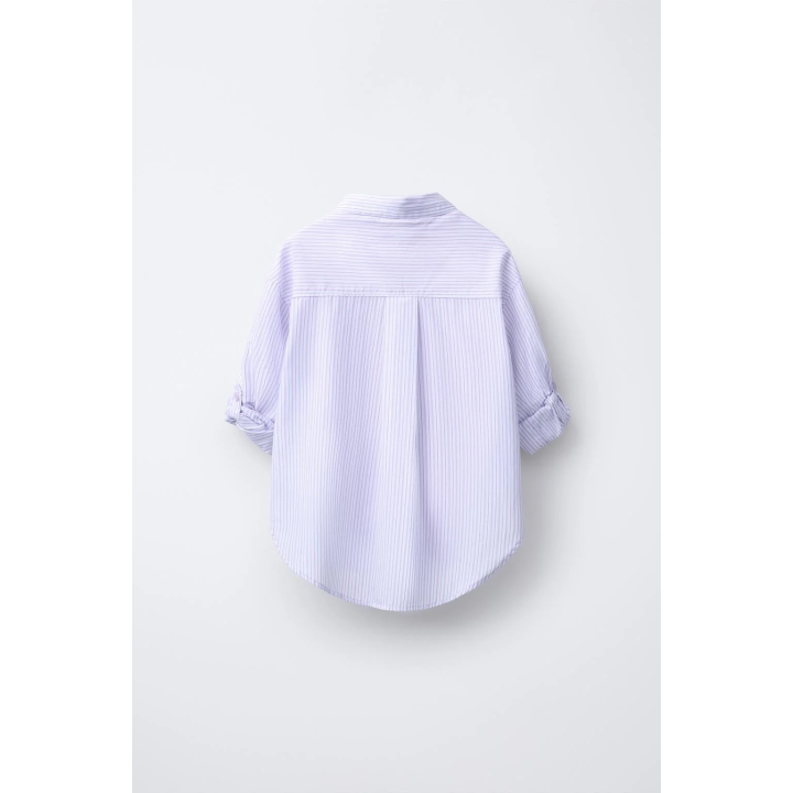 Набор рубашки из поплина в полоску и майки с ребристым узором